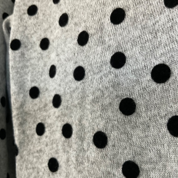 NWT Isabel & Nina Gray & Black Polka Dot Knit Dress Long Sleeve Large - Picture 3 of 10